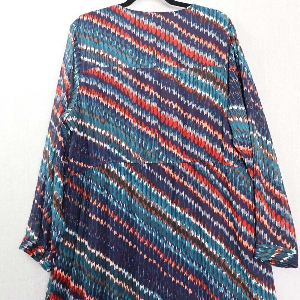 Cato Plus Size 22/24 Dress V-Neck Multicolor Formal Maxi Chevron Bead Detail - Picture 8 of 16
